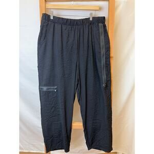 NWT Ever Sassy Boutique Black Crinkle Ankle Pant Fun Zipper #0266 XL